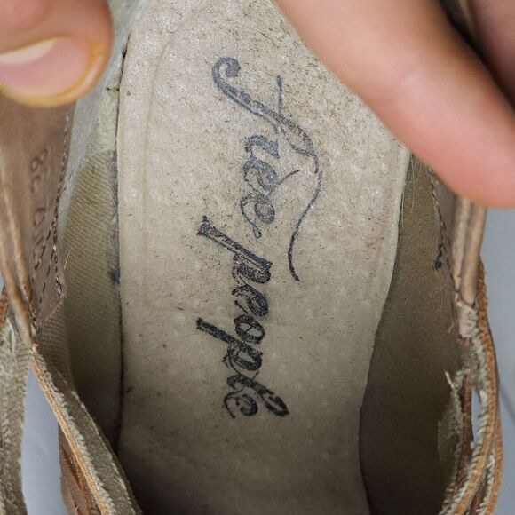 FREE PEOPLE Women's Lost Valley EU38 US7,5 Leather Cutout Booties Shoes - Picture 14 of 16